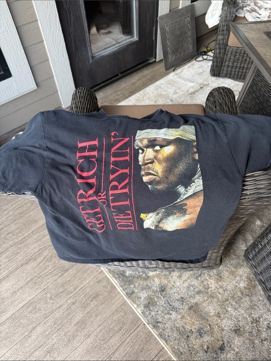 Other - Men's Black Graphic Crewneck T-Shirt - Bold Red Print